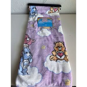 Care Bears Soft Plush Throw Blanket 50 X 70” Purple Clouds Moons Stars NEW